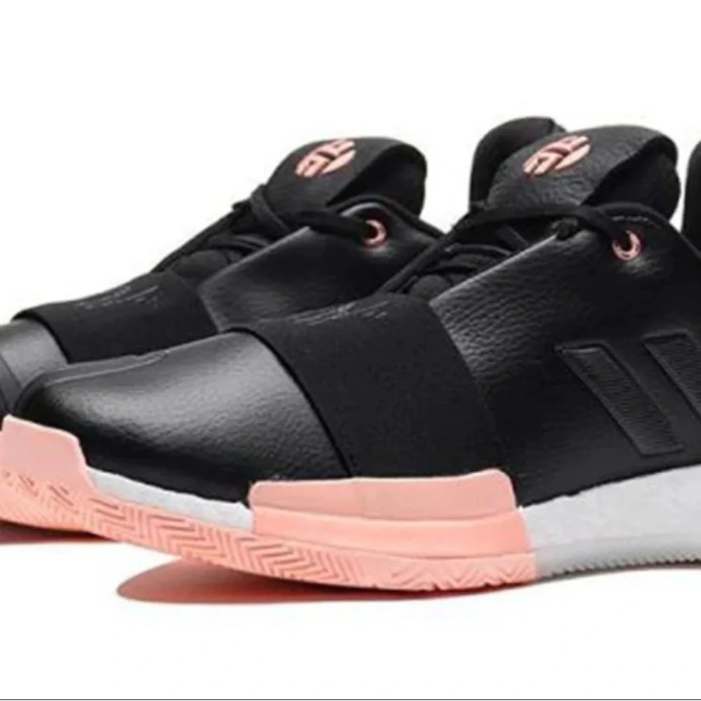 Adidas Black and Peach Athletic Shoes
